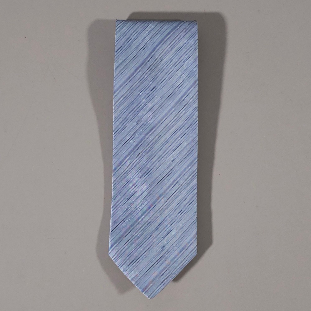 Hugo Boss Necktie Mens OS Blue Striped Silk Made in Italy Business Formal